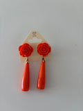 PENDIENTES FLOR NARANJa