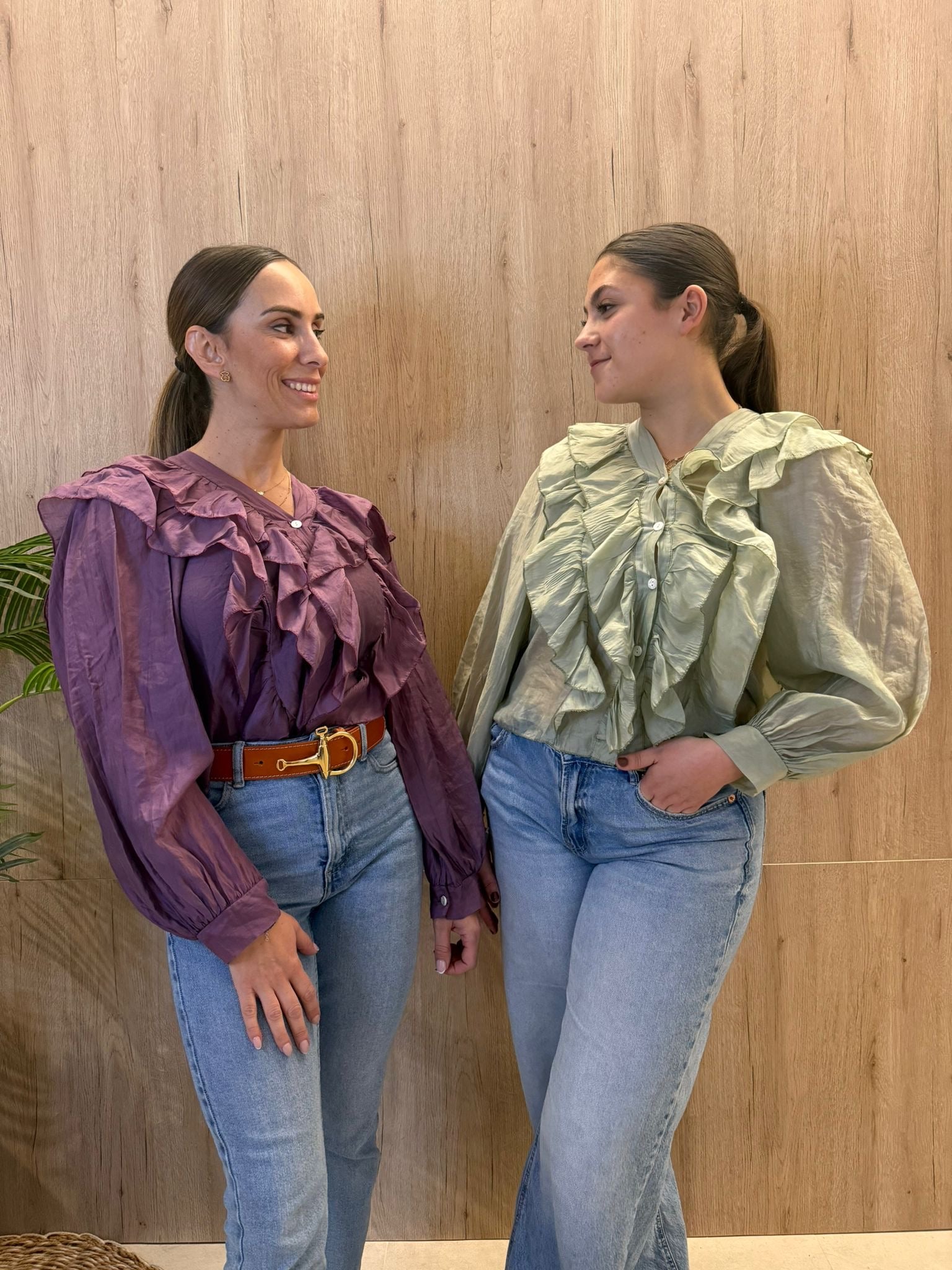 Camisa seda morada