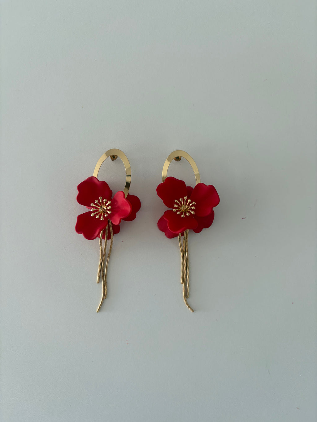 PENDIENTES FLOR ROJA