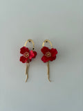 PENDIENTES FLOR ROJA